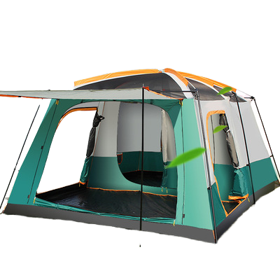 Automatic UV Resistant 1500mm Waterproof Oxford Four-season Outdoor Camping Tent 4-6 People Fiberglass Two Bedrooms Living Room