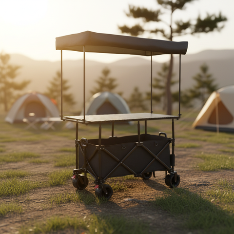 Wholesale OEM Large Adjustable Steel Platform Foldable Camping Cart with Thickened Fabric for Outdoor Stall and Shopping Use