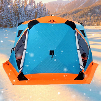 Hexagonal Ice Fishing Tent Automatic Quick Setup Windproof Waterproof Winter Cold Resistant Four-Season Outdoor Camping Oxford