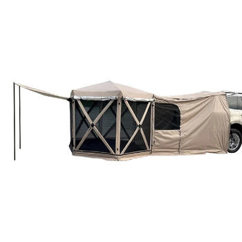 Large Hexagon SUV Rear Tailgate Tent Auto Setup 2 Min 300D Tearproof Oxford Waterproof Summer All Camping Shelter Sunshield