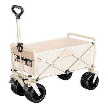 Wholesale OEM Hot Lining Camping Trolley Metal All Terrain Outdoor Folding Children's Reclining Trailer Picnic Handcart Camping