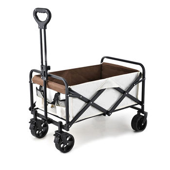 Manufacturer Direct 5-inch Tank Wheel Foldable Steel Frame Four-Wheel 150L Capacity 150KG Load-Bearing Picnic Camping Cart