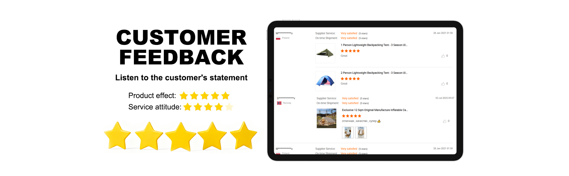 Customer Feedback - 4.9/5 Rating with Verified Reviews